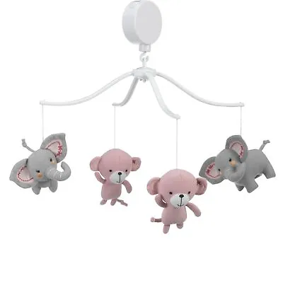 Bedtime Originals Twinkle Toes Musical Baby Crib Mobile - Pink Gray Animals • $39.99