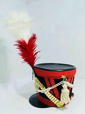 French Napoleonic Shako Helmet With Red Plume Halloween Gift • £109.64