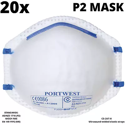 20x P2 Face Mask Safety Disposable Air Pollution Filter Flu Smoke • $80