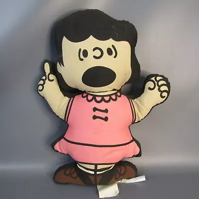 Vintage Peanuts Lucy Plush Pillow 17  Stuffed Animal Toy Yelling 1960's • $25.47