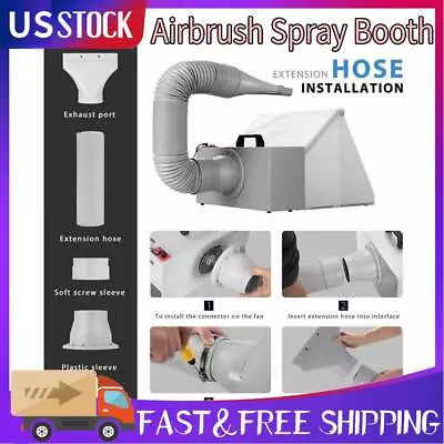 Portable Hobby Airbrush Paint Spray Booth Kit Exhaust Filter LED Light Set Model • $103.99