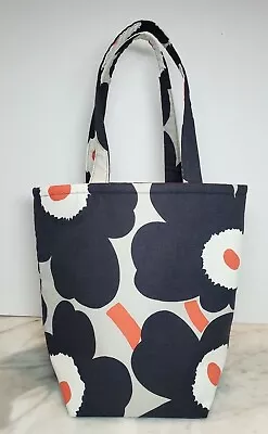 New! Marimekko Handmade Bag Tote Unikko Poppy Navy/Grey/Orange/White • $47