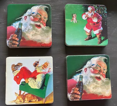 Vintage Christmas Coca Cola Coasters Set Of 12 Santa Assorted Excellent • $14.99