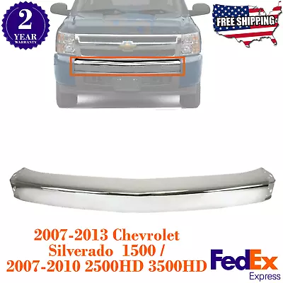 Front Chrome Steel Bumper For 2007-2013 Silverado 1500 / 07-10 2500HD 3500 • $188.54