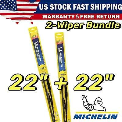 2-Wipers: 22  + 22  For Michelin Performance Windshield Wiper Blades 25-220 X2 • $24.23