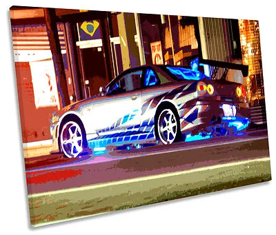 The Fast And Furious Car SINGLE CANVAS WALL ART Print Picture • £24.99