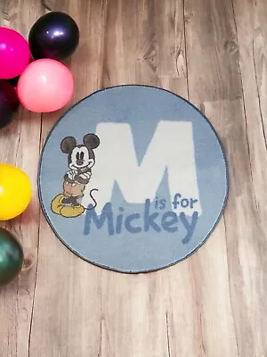 Disney Mickey Mouse Rug ‘M Is For Mickey’ Baby Infant Nursery Bedroom Non Slip • £19.99