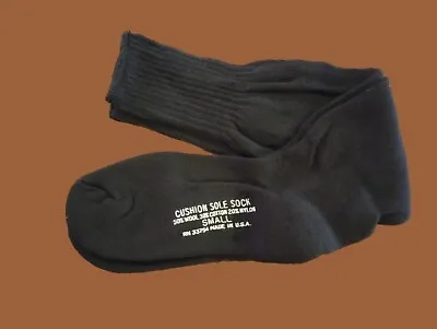 New Military Cushion Sole Wool Blend Socks U.s.a Made Black Small • $7.98