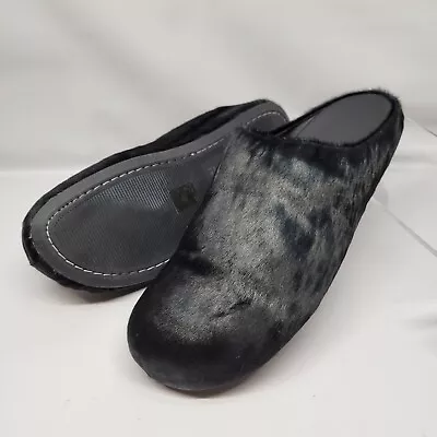 Marni Long Hair Calfskin Fussbett Black Fur Slides Black Mens 45 EUR 11 US • $299.95