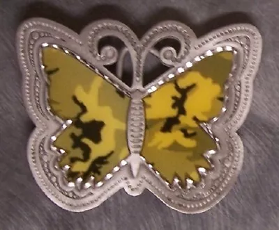 Pewter Belt Buckle Desert Camouflage Butterfly NEW • $19.99