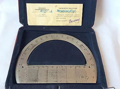 Authentic Russian Protractor 1962 - Vintage Soviet Union Military Collectible • $110