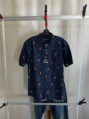NWT Molokai Surf Co Beer Pong SLEEVE BUTTON UP SHIRT Artwork Large L  • $13.68
