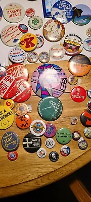 Vintage -  Pinback Buttons LOT (500+ Pins) ~hippie  Advertising politics Etc • $85