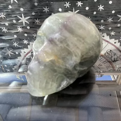 Large Rainbow Fluorite Crystal Skull Carving 120g 55x36x36mm • £20