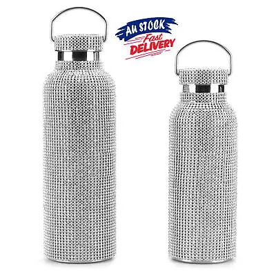 $27.63 • Buy 750ml Bling Rhinestone Stainless Steel Thermos/Water Bottle With Handle & Chain