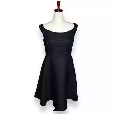 Anthropologie Moulinette Soeurs Black Textured Fit & Flare Dress Size 10 EUC • $39.99