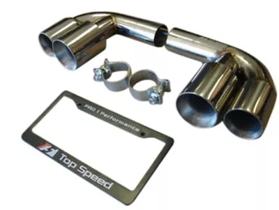 Fits Porsche 911 997 Carrera C2 C4 05-08 Muffler Bypass Exhaust Quad Tips • $359.99