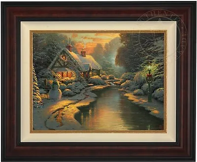 £1047.81 • Buy Thomas Kinkade Christmas Evening Limited Edition 18 X24  G/P Canvas (Burl Frame)