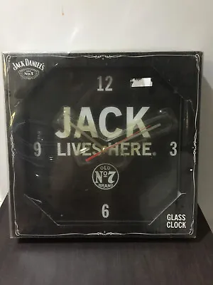 Jack Daniels Glass Wall Clock New In Box Old No.7  2014 Jack Lives Here Whiskey • £74.26