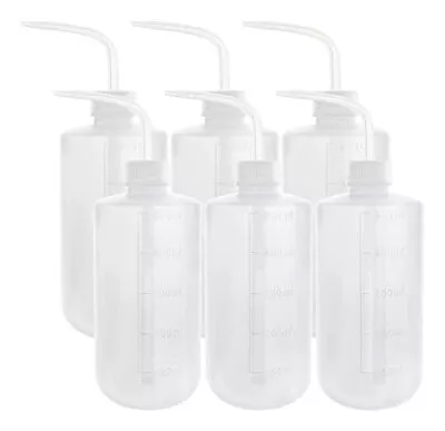 6Pack 500ml Plastic Lab Wash Bottles LDPE Squirt Tattoo Bottle With Narrow Mouth • $28.37