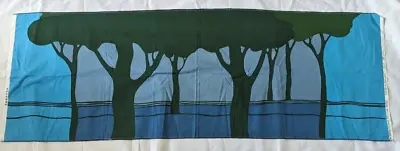 Vintage Marjatta Seppala Finland Apia Fabric Panel 1973 Trees Mid Century MOD • $79.99