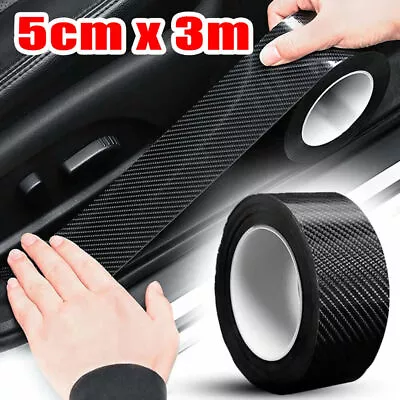 Carbon Fiber Sticker Car Door Sill Protector Scuff Plate Trim Decal Accessories • $14.94