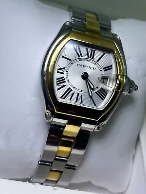 $3677.03 • Buy Cartier Roadster Ref 2675 18K Gold & Steel Quartz Ladies' Watch + Box. C2000's.