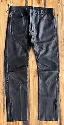 Black Label Polo Ralph Lauren Lambskin Leather Piston Moto Biker Pants • $695
