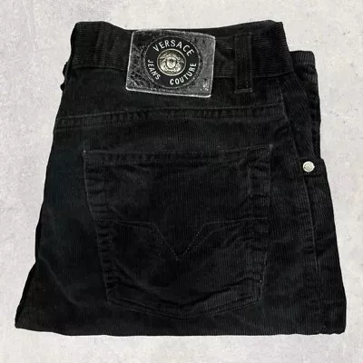 Vintage Versace Black Corduroy Pants • $150