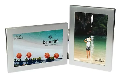 £14.50 • Buy 2 Picture Double Folding Photo Frame Multi Aperture Collage Twin Hinged 6x4 4x6