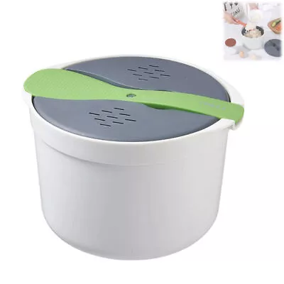 New Microwave Rice Cooker 2L Food-Grade PP High Temperature Resistant • £13.69