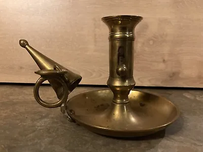£50 • Buy Brass Vintage Antique Brass Chamberstick/ Candle Holder And Candle Snuffer.