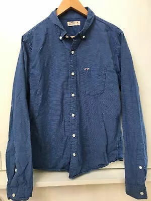 Hollister Mens Long Sleeve Button Down Blue Shirt Size M Medium • $15.95