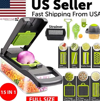 13-In-1 Vegetable Fruit Chopper Cutter Food Onion Veggie Dicer Slicer Kitchen ⭐️ • $23.52