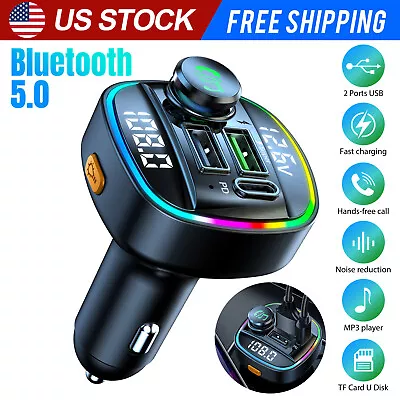 Car Bluetooth FM Transmitter Radio MP3 Wireless Adapter Hands-Free 3Port Charger • $12.98