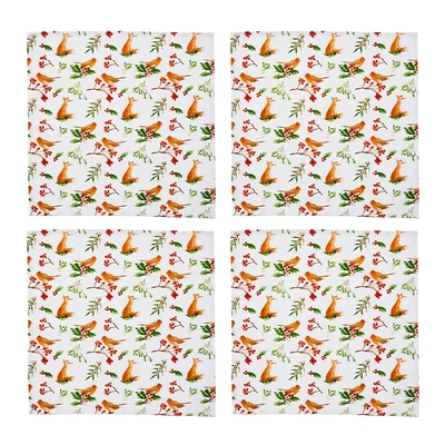£11.90 • Buy Cooksmart 100% Cotton Napkins Set Of 4 Table Linen Cloth Winters Tale Christmas