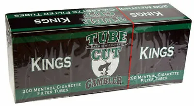 Gambler Tube Cut Menthol King Size RYO Cigarette Tubes 5 Boxes (1000 Tubes) • $28.50