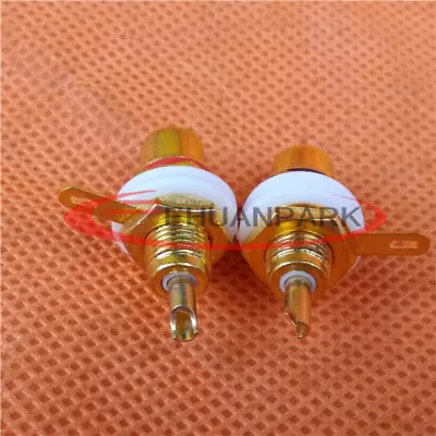 2pcs Brand New  Gold Motor Amp Rca Connector Female Chassis Sockets • $3.51