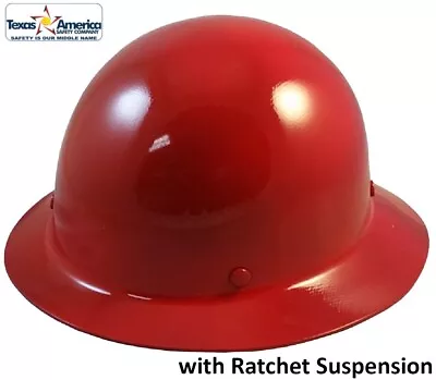 MSA Skullgard Full Brim Hard Hat With Ratchet Suspension - Red • $142