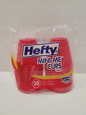 20 MINI-ME 2 Ounce RED PARTY CUPS Small Plastic Shot Glass Bar Cup HEFTY • $14.99