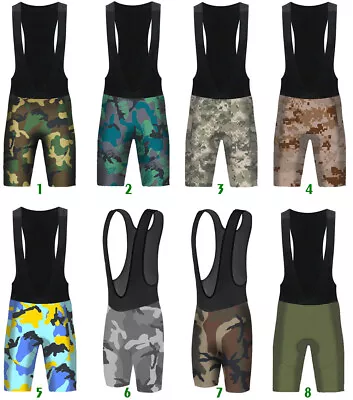 Military Bib Short Cycling Jersey Jacket Mountain Road MTB Bike Shirt Top Camo • $22.95