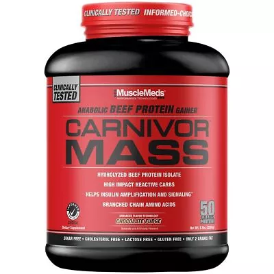 MUSCLEMEDS CARNIVOR MASS (6 LB) Beef Gainer Protein - Pick Flavors  • $50.99