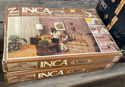 $50 • Buy Vintage Z-Brick Country Rustic Facing Brick  USED Color 40 Tiles 2 Boxes