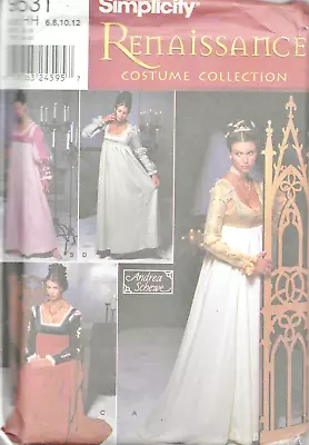 Women's Medieval Dress Formal Gown With Train Sewing Pattern UNCUT 6-12 Wedding • $11.95