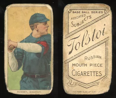 T206 Tom Downey Batting ~~ PR Condition ~~ TOLSTOI *rare Back* • $145.99