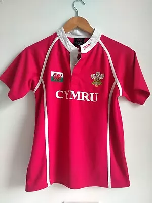 Kids Welsh Rugby Top Wales Rugby Shirt RED 6 Nations Boys Girls Youth XLB • £12.50