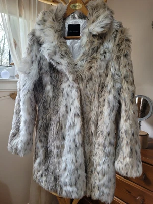 £7.99 • Buy New Look Faux Fur Swing Style Coat Size 12  Cream Light Brown Beige Grey
