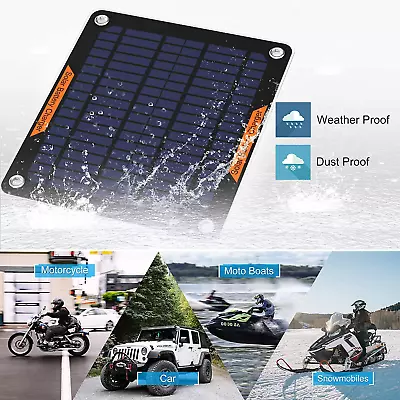 12V Solar Car Motorcycle Boat ATV Marine RV Trailer Trickle Battery Charger Kit  • $40.61