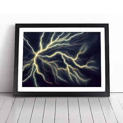 Pretty Lightning Bolt Wall Art Print Framed Canvas Picture Poster Decor • £14.95