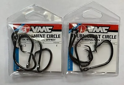 VMC 3X 8386CB Coastal Black Tournament Circle Hooks Size 10/0 (8 Hooks) • $10.99